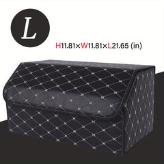 Car Trunk PU Leather Storage Box Foldable & Removable