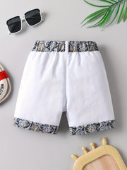 Boys Retro Flower Pattern Shorts Soft Comfortable Breathable For Summer Kids