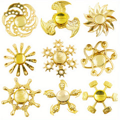 Yellow Metal Fidget Spinner Toy Golden High End Fidget Spinner Balancing Top
