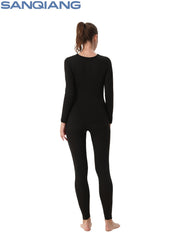 Women's Thermal Underwear Set Lightweight Top & Bottom Long Johns Set