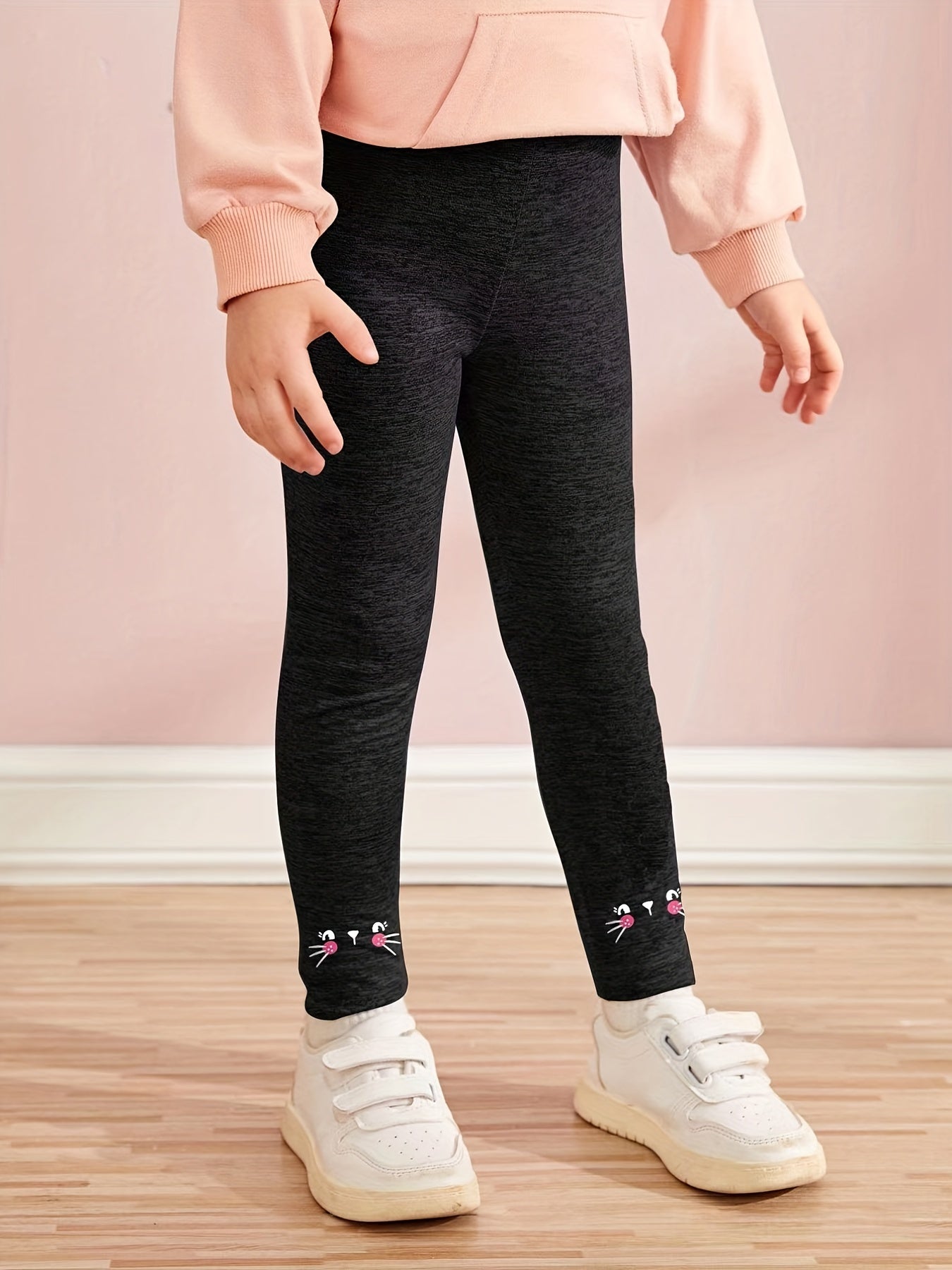 Toddler Girls Cat Graphic Leggings Casual Skinny Pants
