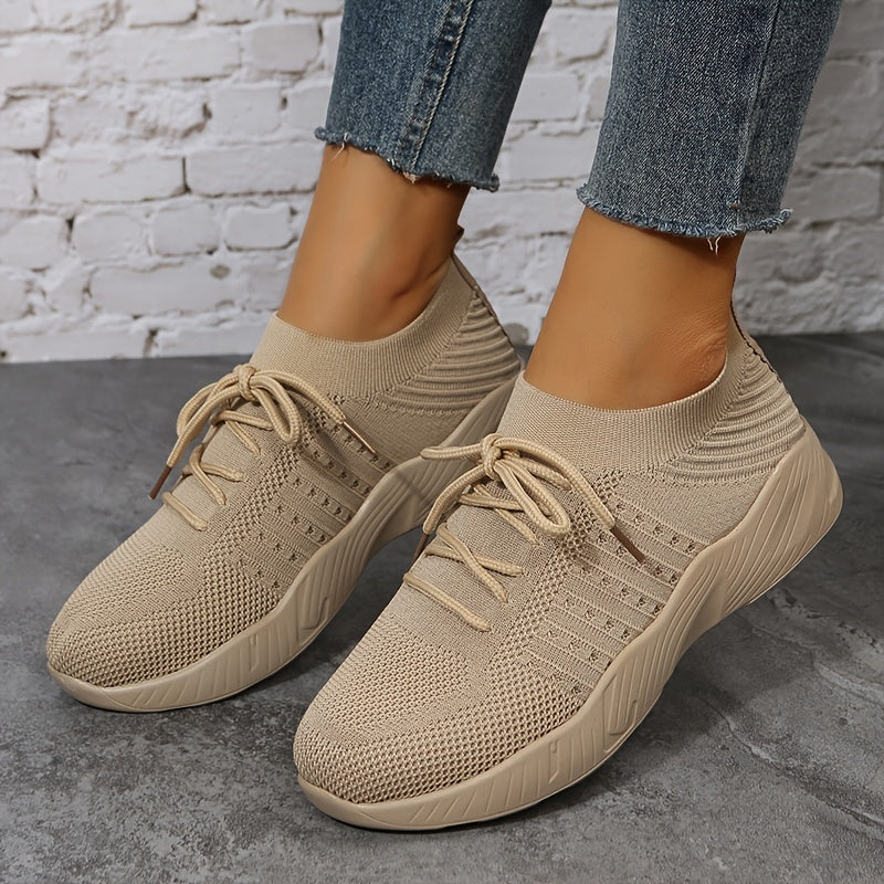 Breathable Lace Up Running Shoes Soft Sole Sneakers
