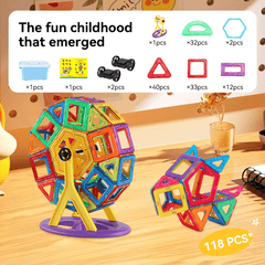 118pcs Magnetic Building Blocks Set Educational Toy Storage Box
