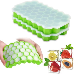 Honeycomb Ice Cube Tray with Lid 37 Grids for Easy Ice Removal