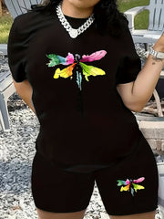 Horror Cartoon Top & Shorts Outfits 2 Piece Set