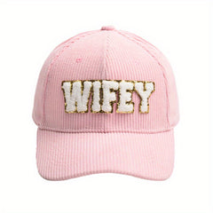 WIFEY Corduroy Baseball Cap Womens Dad Hat Adjustable Sports