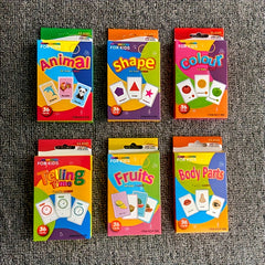Visual Word Flashcards Set - Letters, Animals, Fruits, Colors, Body Parts