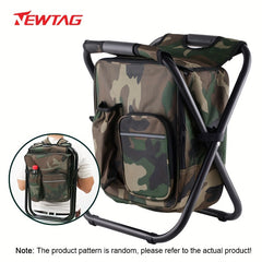 Portable Outdoor Camping Stool with Zipper Pocket & Ice Pack