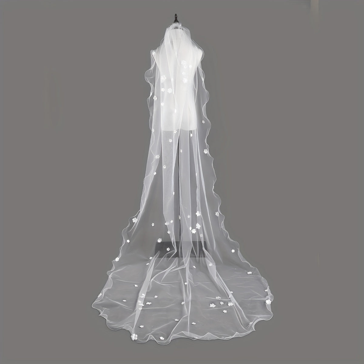 Baroque Wedding Veil With Comb Bride Cathedral Veil 1 Tier Long Veil
