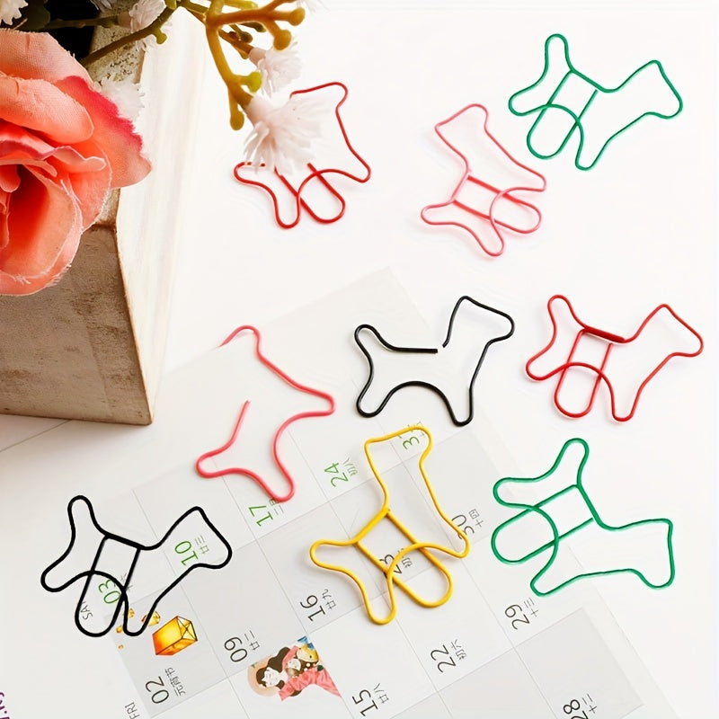 24pcs Animal Series Paper Clips Colorful Puppy Bookmark Clip