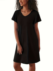 Soft & Comfy V Neck Lounge Dress Women's Loungewear