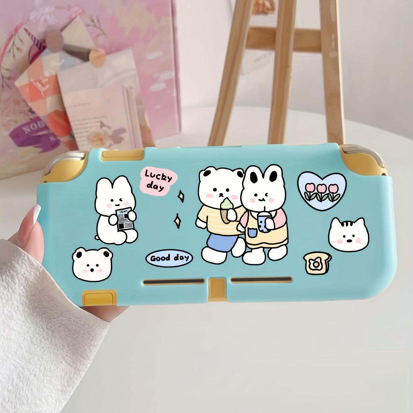 Cartoon Game Console Protective Case with Handle - Silicone Soft Shell