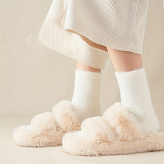 5 Pairs Fuzzy Socks Comfy & Warm Mid Tube Women's Stockings