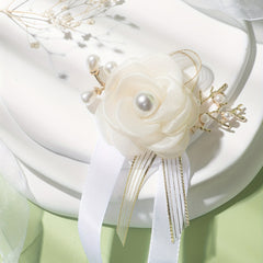 Faux Pearl Flower Wristband Women's Ornament Accessories