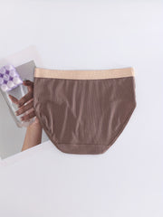 4pcs Letter Print Briefs Comfy Stretchy Intimates Panties Women's Lingerie