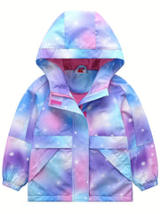 Girls' Warm Fleece Hooded Jacket with Reflective Strip
