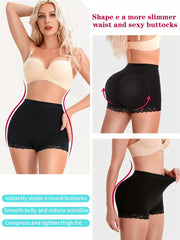 Lace Trim Shaping Panties Tummy Control Butt Lifting Women's Underwear