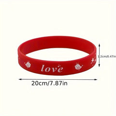 8pcs Love Pattern Silicone Bracelet Gift Party Bracelet Set