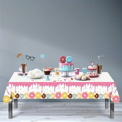 Donut Dessert Theme Table Cover for Birthday Party Decorations