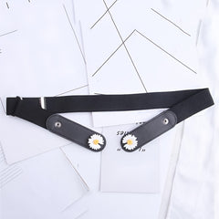 Girls Adjustable Denim Belt with Daisy Decoration