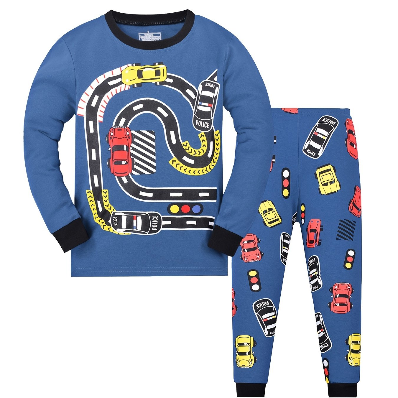 Boys Print Pajamas Set Long Sleeves And Pants Set