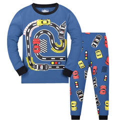 Boys Print Pajamas Set Long Sleeves And Pants Set