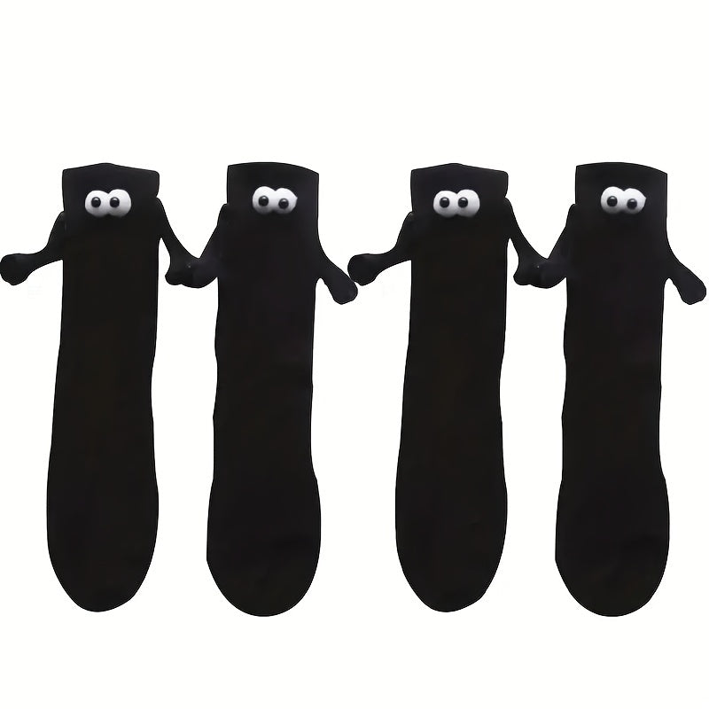 2 Pairs Men's Magnetic Crew Socks Novelty Cotton Winter Style