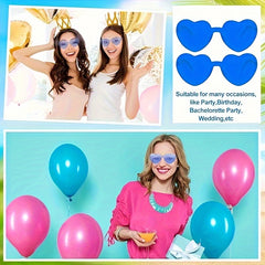2pcs Frameless Heart Shaped Sunglasses for Parties