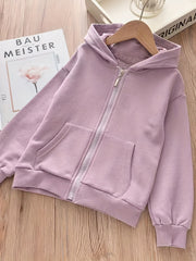 Kid's Full Zip Hooded Sweatshirt Casual Hoodies For Boys Girls