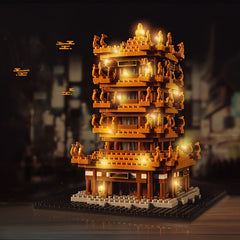Yellow Crane Tower Building Blocks Set - 2100pcs