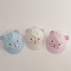 Baby Girls Cartoon Bear Cap Sun Protection Soft Comfortable Cap