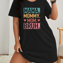 Casual Lounge Dress Women's Plus Short Sleeve Nightdress