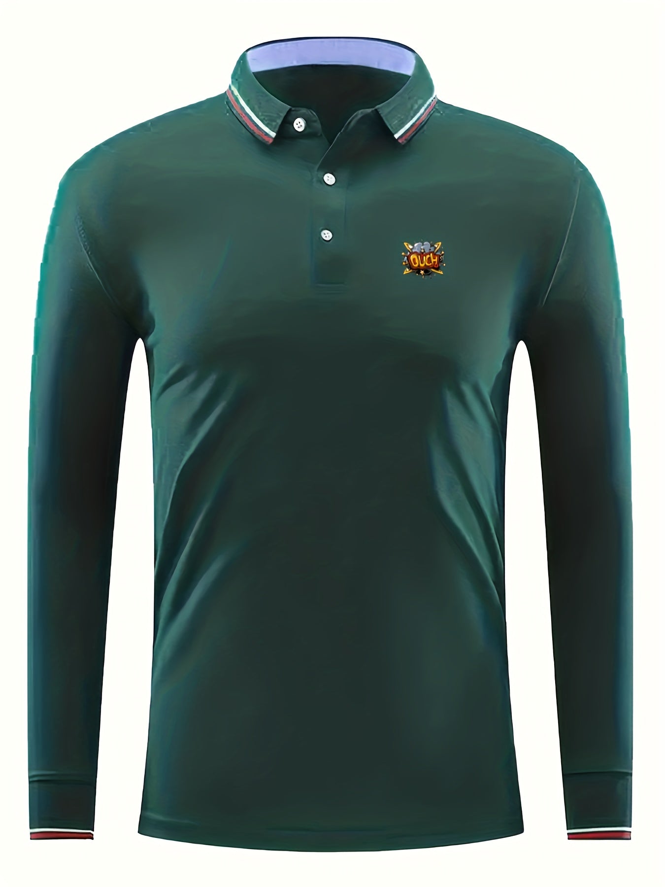 Men's Vintage Polo Shirt Casual Slightly Stretch Lapel Button Up Polo Shirt