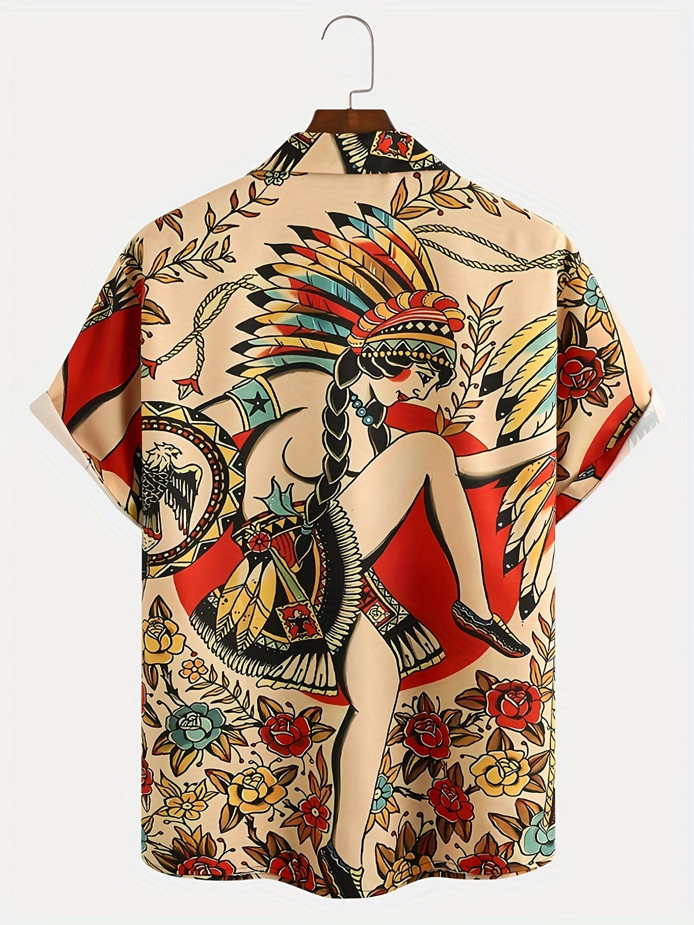 Men's Short Sleeve Shirt Casual Vacation Button Up Tee