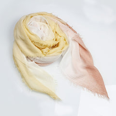 Green Gradient Wool Scarf Soft Warm Shawl Tassel Headwrap