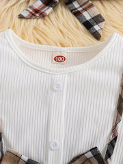 Girls' Preppy Plaid Dress and Headband Set for Party