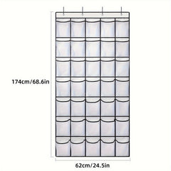 Over the Door Shoe Organizer with 35 Large Mesh Pockets