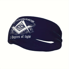 Freemason Emblem Headband Wide Sweatband for Sport Fitness