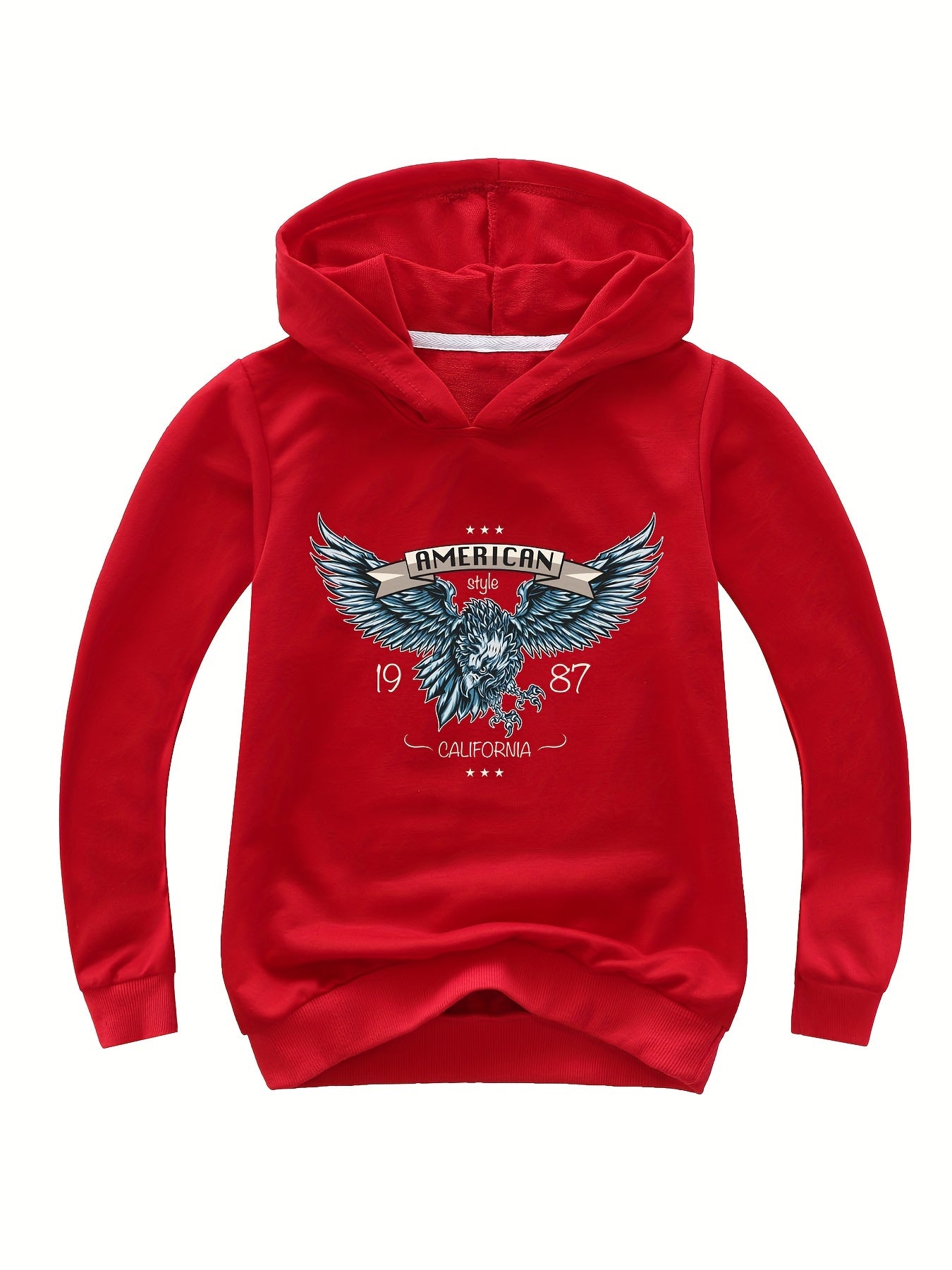 Cotton Eagle Print Hoodies Girls Comfy Sweatshirt Pullover Spring Fall Gift