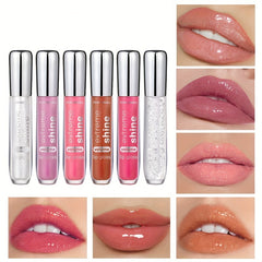 6 Colors Pearlescent Lip Honey Glaze Dewy Plumping Lip Glass