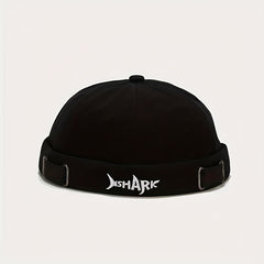 Shark Embroidery Docker Cap Vintage Beanie Lightweight Docker Hats