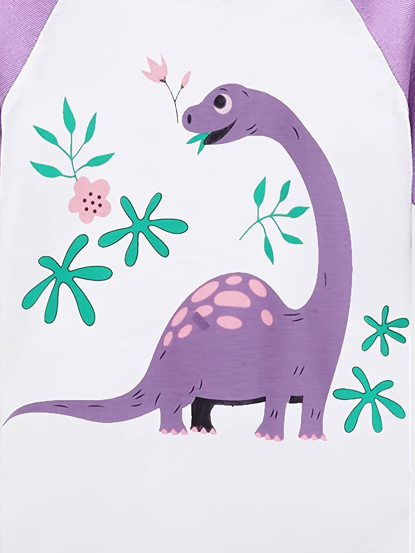 Girls Dinosaur Pajama Set Short Sleeve Tee & Shorts Sleepwear