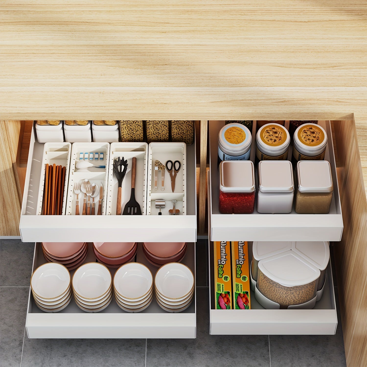 Stainless Steel Pull Out Organizer Cabinet Rack Kitchen Storage