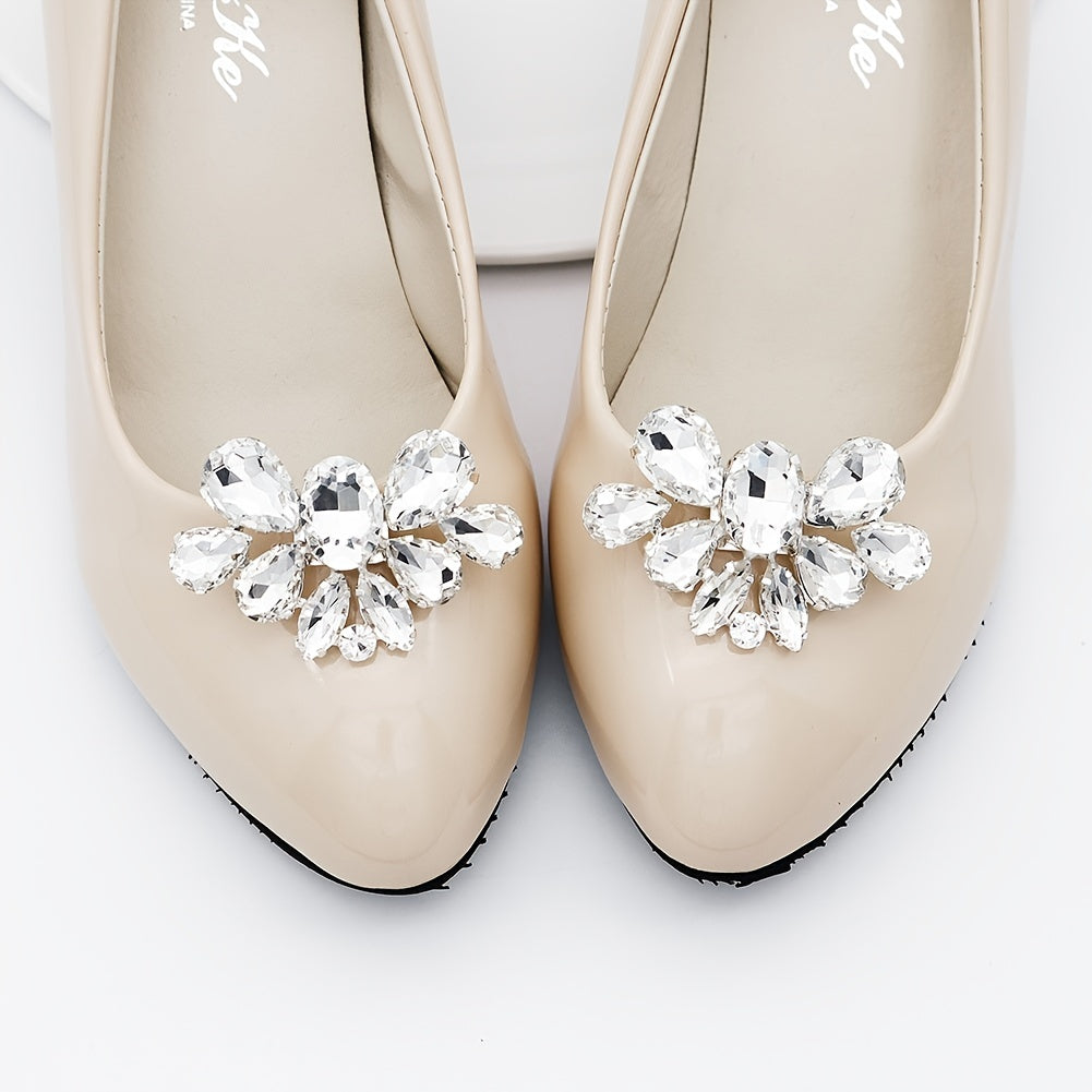 Crystal Shoe Clips Rhinestone Shoe Buckles DIY Decoration Wedding Party