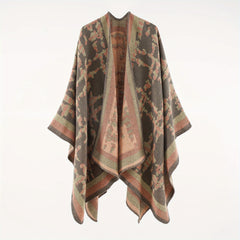 Boho Tie Dye Cashmere Shawl Warm Wrap Windproof Cardigan