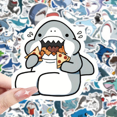 100pcs Small Shark Series Graffiti Stickers Waterproof Decorative Stickers