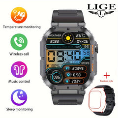LIGE Smart Watch Full Touch Screen Wireless Call IP67 Waterproof
