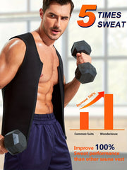 Men's Neoprene Sauna Suit Waist Trainer Vest Body Shaper Tank Top