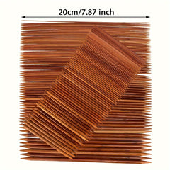 75pcs Wooden Sweater Needle Crochet Set Double Head Carbonization Rod Needle Woo