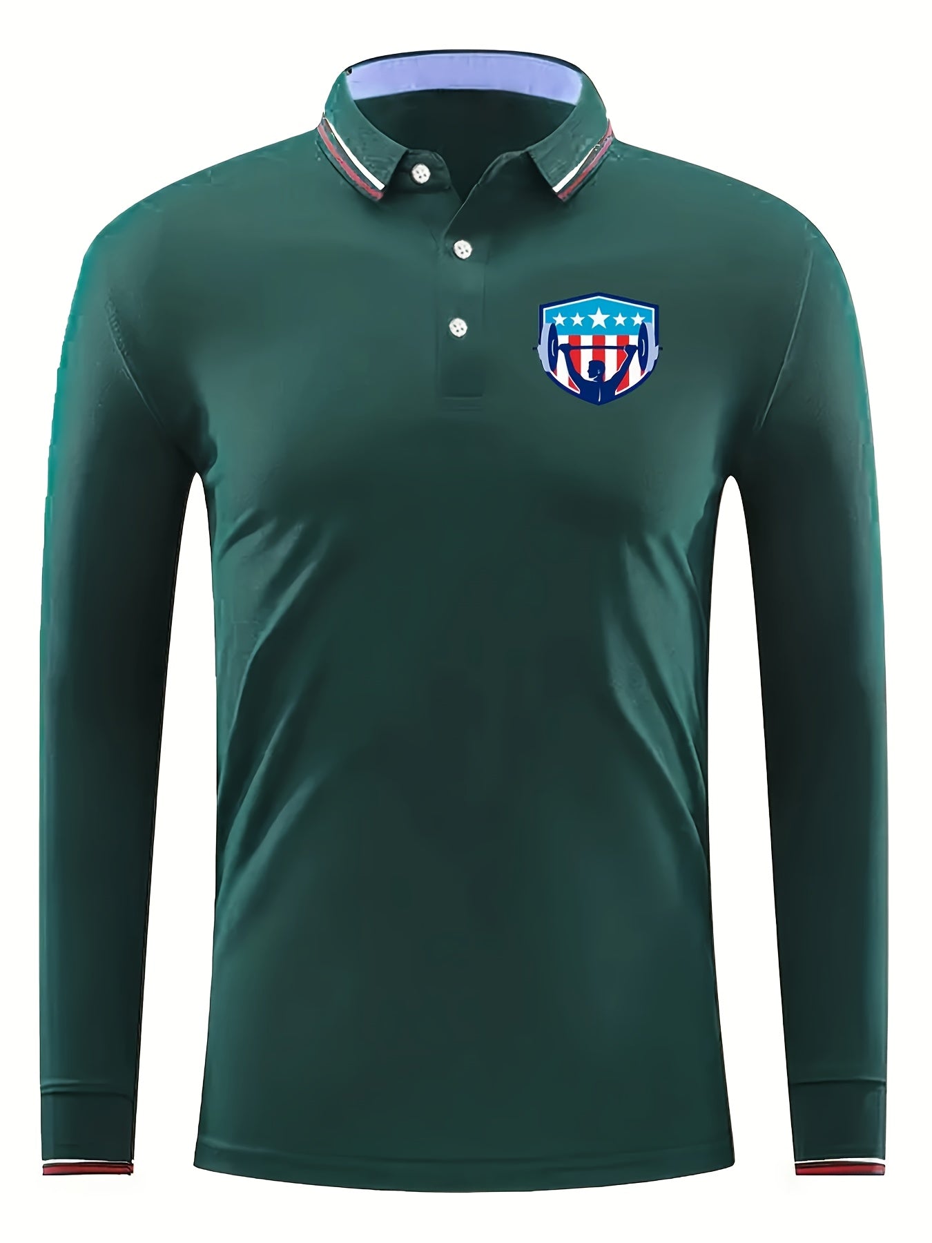 Weightlifting Pattern Men's Casual Comfy Long Sleeve Shirt